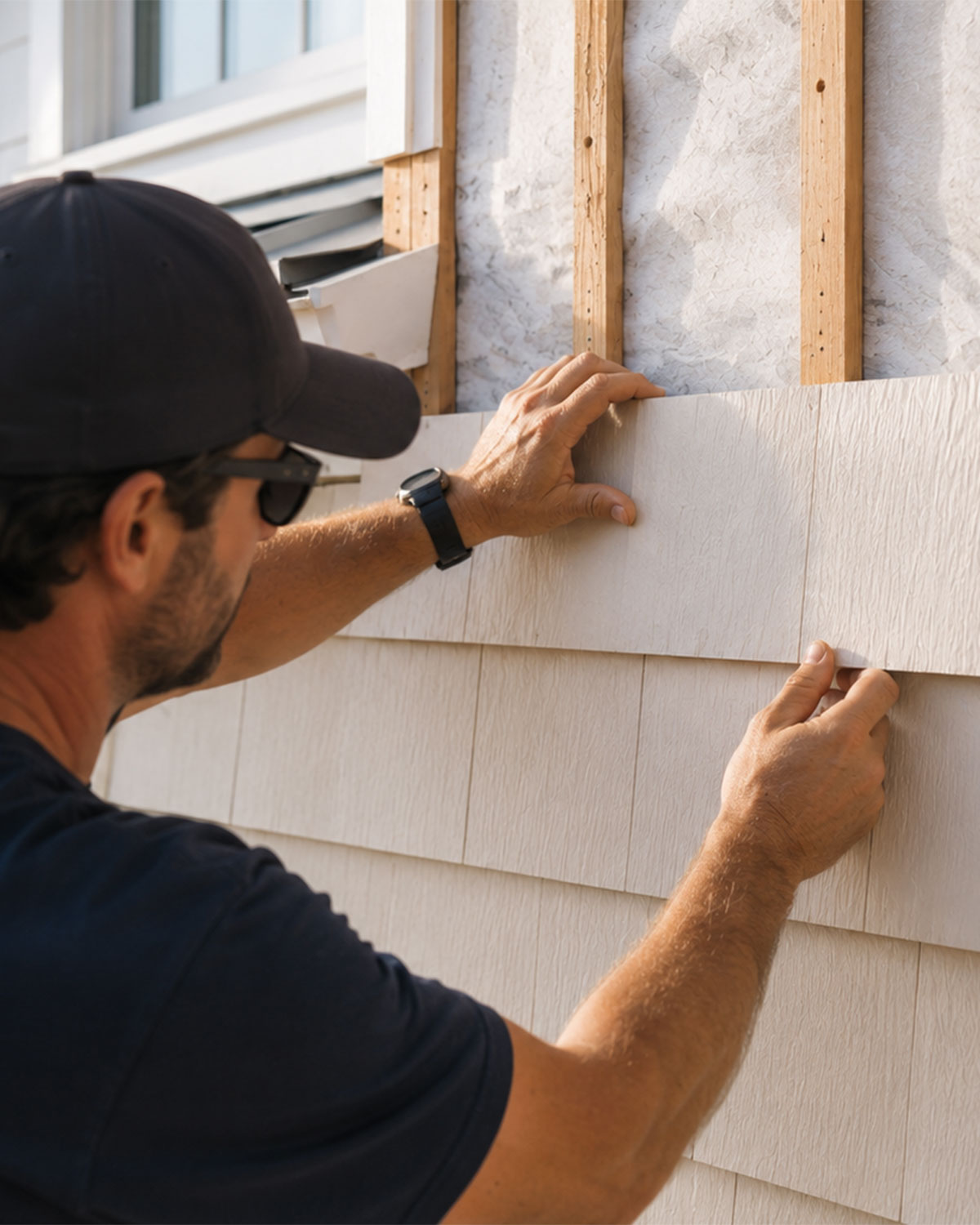 Exterior craftsmanship detail on a Gulf Coast home by Dovetail Exteriors